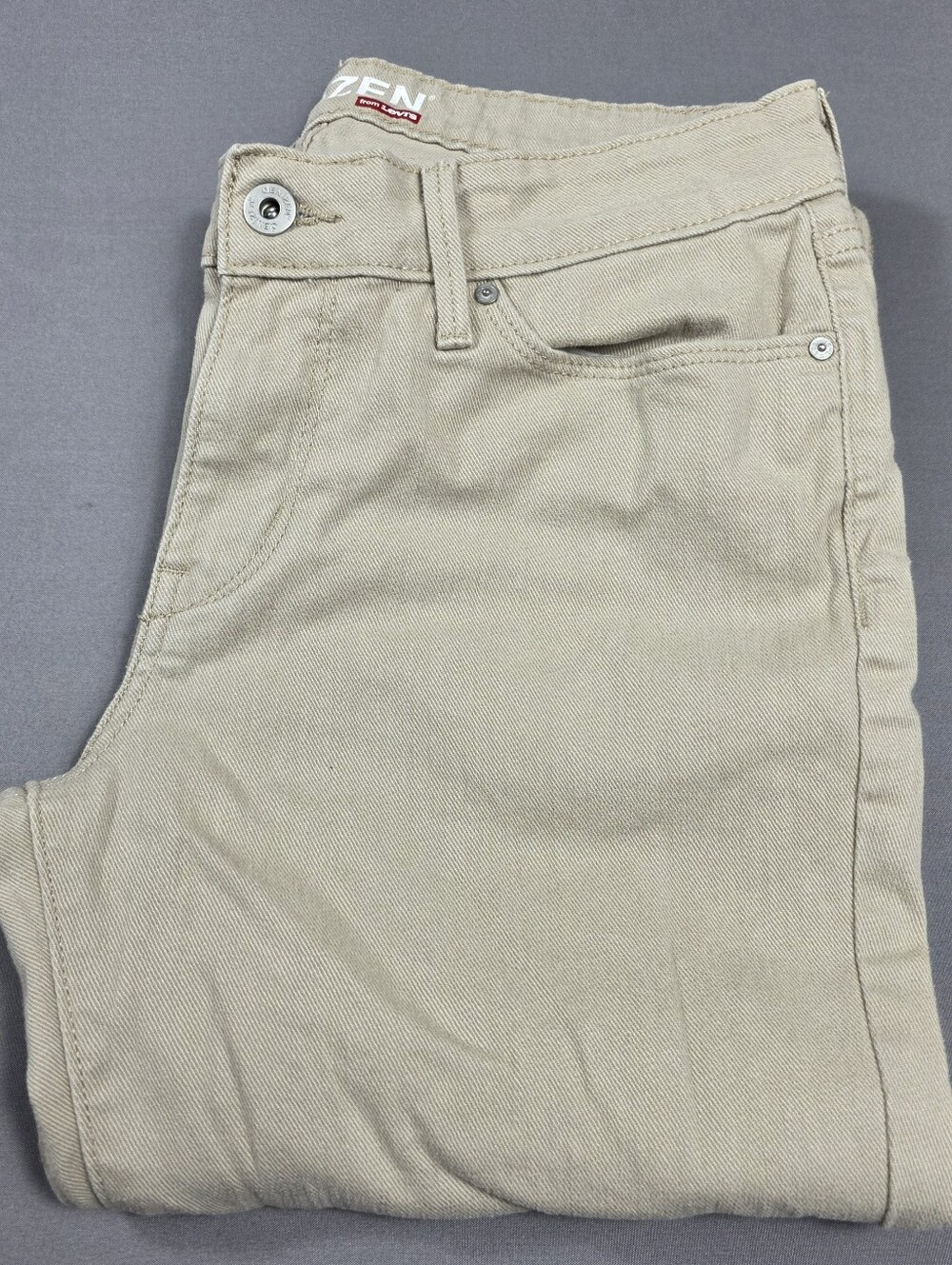 Denizen From Levi's Cuffed Capri Denim Pants Stretch Tan Color Women's Size 4 - Picture 9 of 9